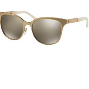 Gold square sunglass by Tory Burch worn twice in amazing condition are authentic